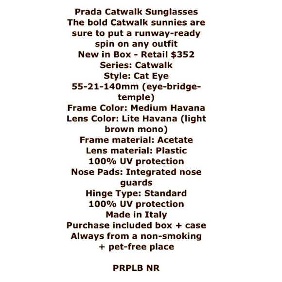 $352 Prada Medium Havana Catwalk Sunglasses Brown Blue Made in Italy 100% UV PR - Picture 2 of 12